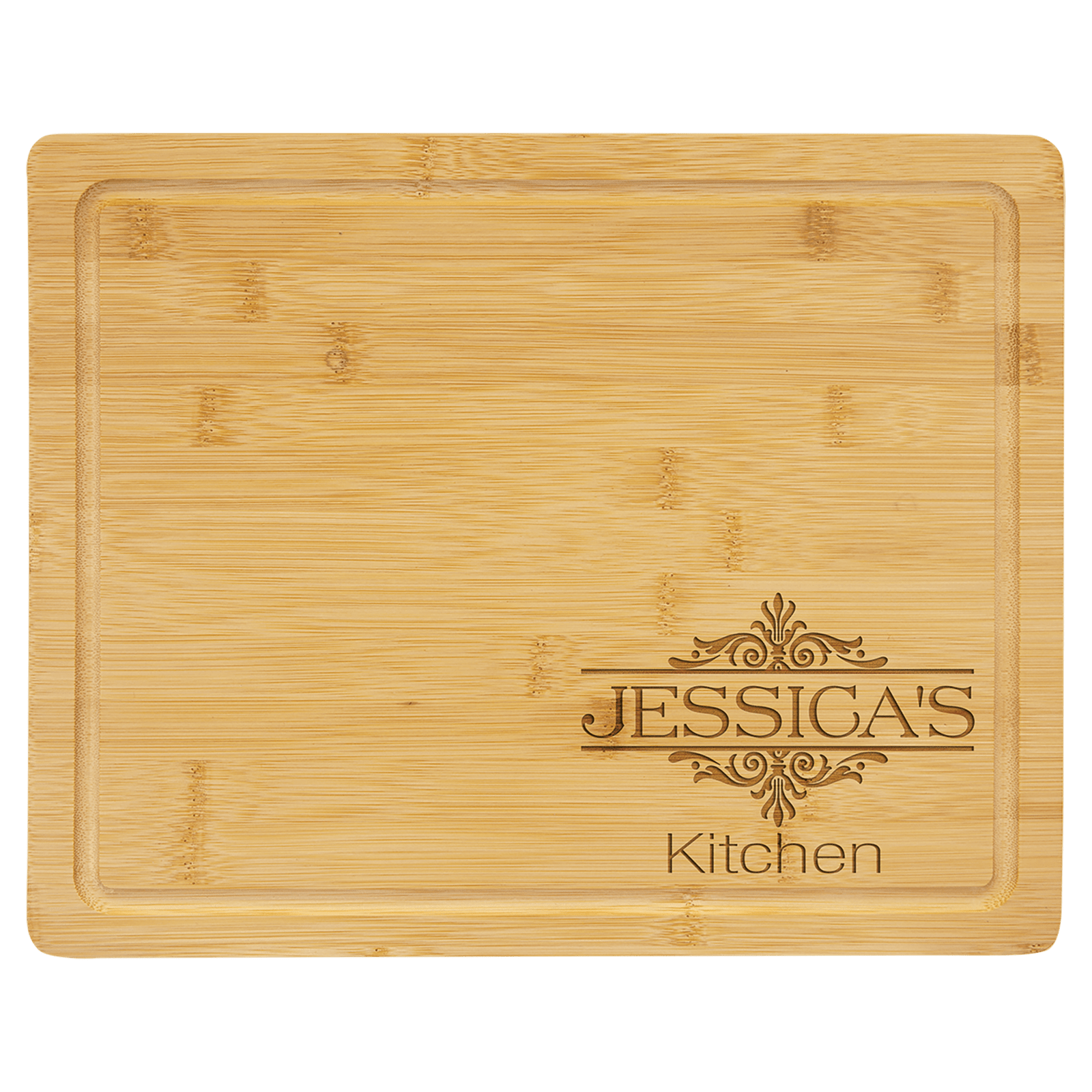 Bamboo Cutting Boards With Drip Ring We Mark It Custom Laser Engraving